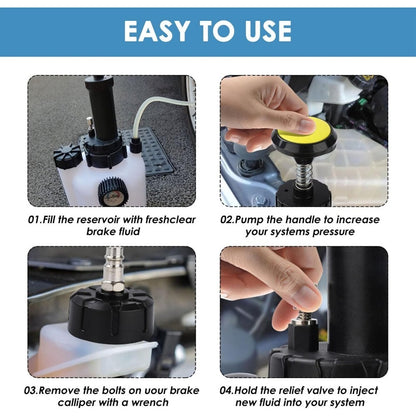 85 mm Brake Bleed Kit 3L Brake Bleed Manual Brake Fluid Bleed Kit Pressure Bleeder with 1L Brake Fluid Extractor Brake Fluid Bleed Kit For European Cars Lorries Trucks ABS Systems