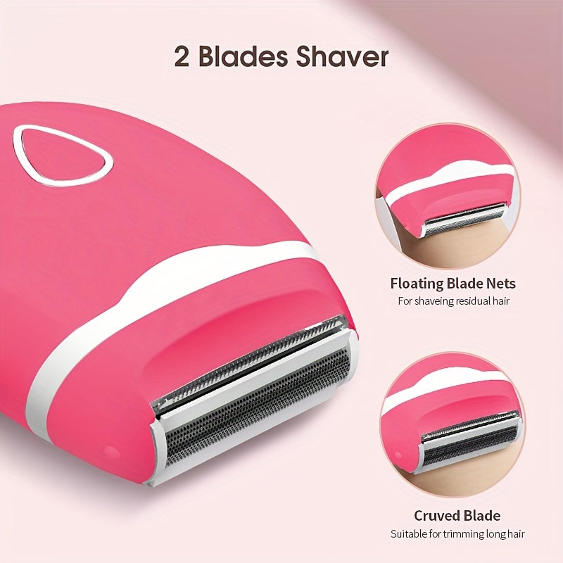 Electric Shaver for Women, Electric Razor Bikini Legs Underarm Public Hairs Portable Trimmer, Wet And Dry Use(No Batteries)
