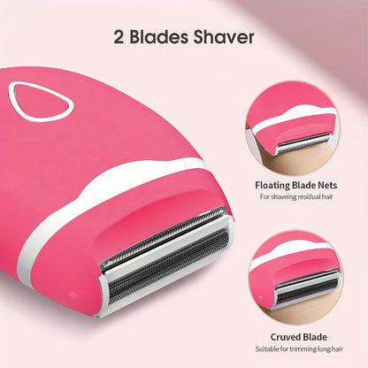 Electric Shaver for Women, Electric Razor Bikini Legs Underarm Public Hairs Portable Trimmer, Wet And Dry Use(No Batteries)