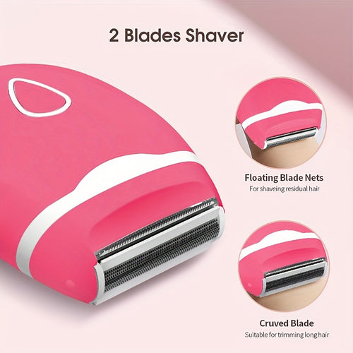 Electric Shaver for Women, Electric Razor Bikini Legs Underarm Public Hairs Portable Trimmer, Wet And Dry Use(No Batteries)