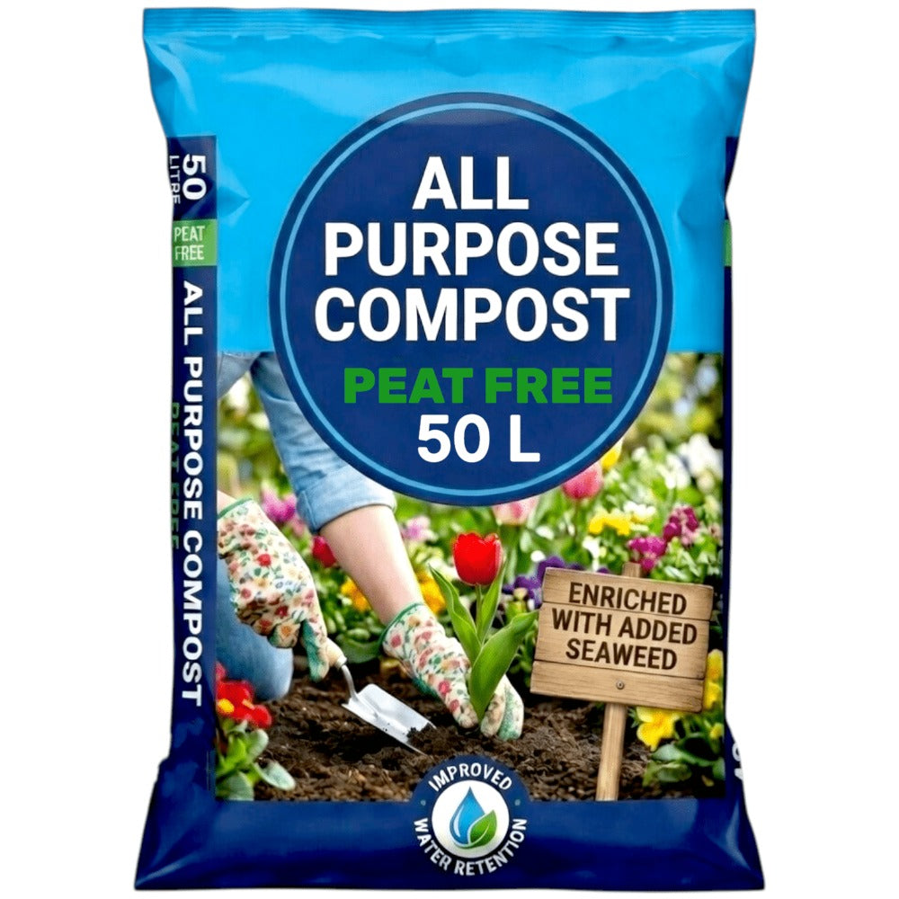 Peat Free Multi-Purpose Compost 40L 50L Bio Fibre Seaweed Mineral Mix for Potting Seed Starting Vegetables Flowers Outdoor Plants