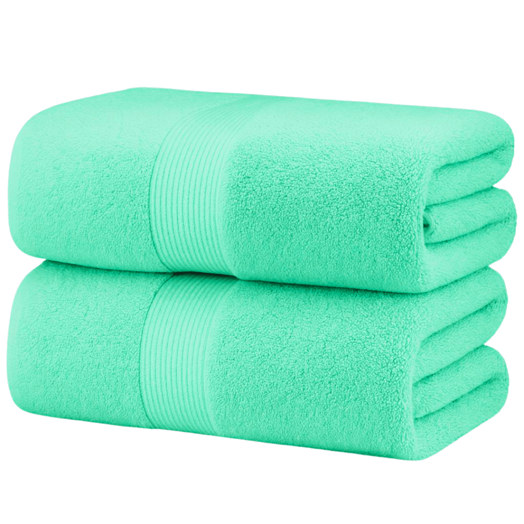 Pack of 2 Cotton Bath Sheets (75×145 cm), Soft, Absorbent & Machine Washable, Ideal for Bathroom, Gym or Daily Use