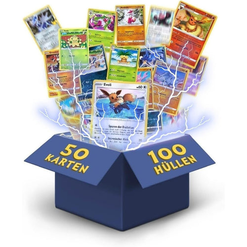 50 Original Mixed Pokémon Cards | English | Includes 3 Holo & 3 Rare Cards | From Current Sets | Perfect for Christmas | + 100 Card Sleeves