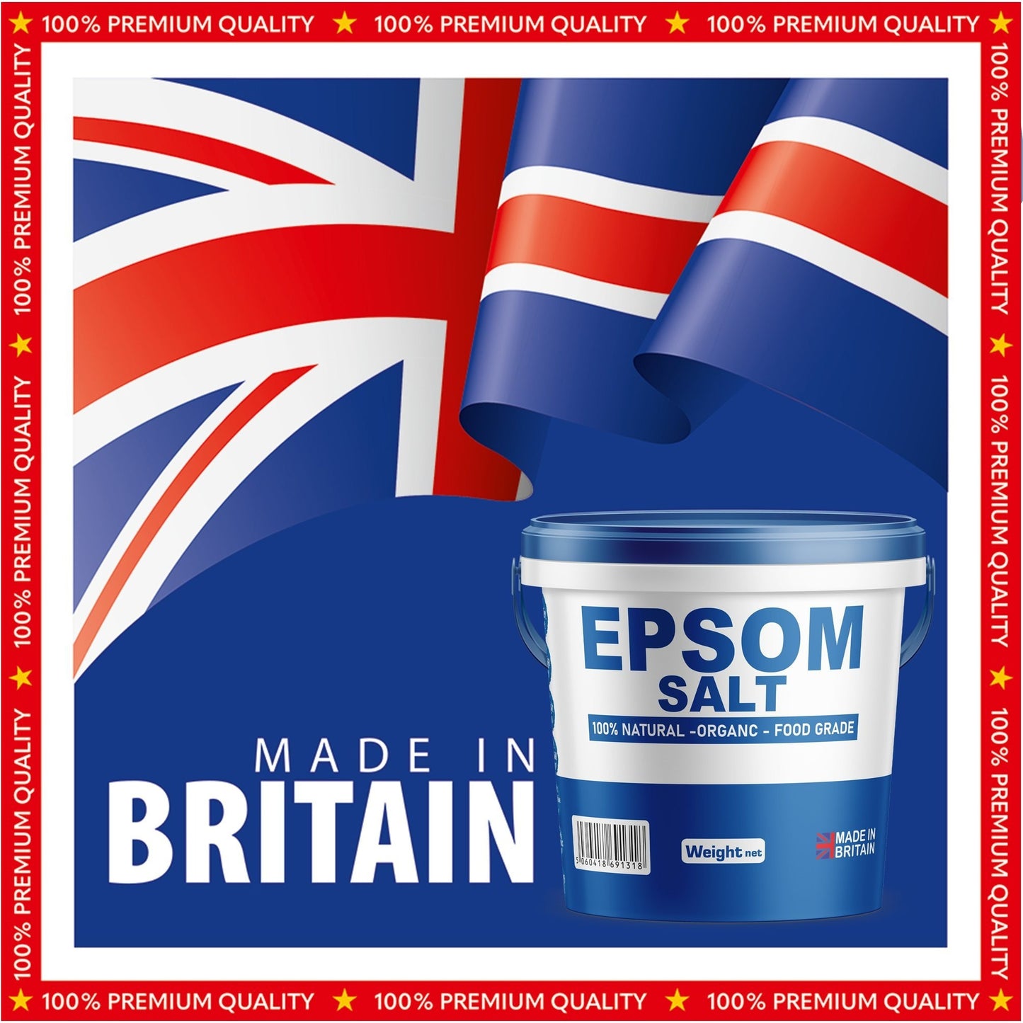 Unscented Epsom Bath Salts - Natural Magnesium Sulphate | Infused Bath & Foot Soak | Relaxing Mineral Salts
