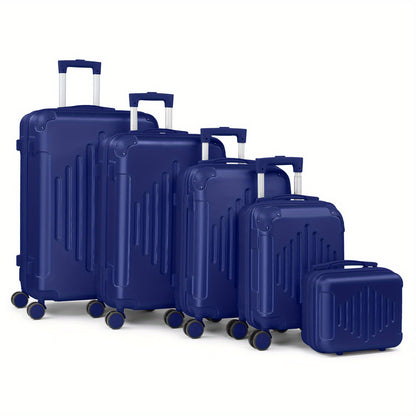 5pcs Hardshell Luggage Set -(12In X 16In X 20In X 24In X 28In) Lightweight Spinner Suitcases W/ Carry On, Durable for Family And Group Travel (Large Checked Luggage)
