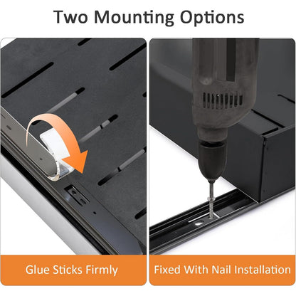 Pull Out Cabinet Organizer, Adjustable Expandable Slide Out Drawer, Roll-Out Sliding Drawer Organiser Shelf for Kitchen & Bathroom Storage,Easy Installation with Adhesive Film