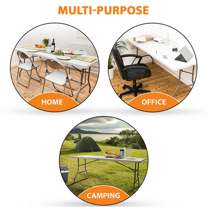 6ft Folding Table Trestle Camping Party Picnic BBQ Stall Garden Indoor Outdoor
