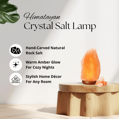 100% Real Himalayan Crystal Rock Salt Lamp - Direct from Foothills of The Himalayas Wooden Base Calming Atmosphere Night Lamp - Handcrafted Design Great as a Gifts (2-3 kg)