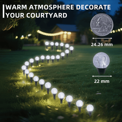 20pcs Solar Garden Crystal Lights, Outdoor Lawn Lights with 8 Lighting Modes, Daytime Auto-Off And Night-On for Summer, Camping, Christmas, Wedding, Party, Birthday Pathway Decorations