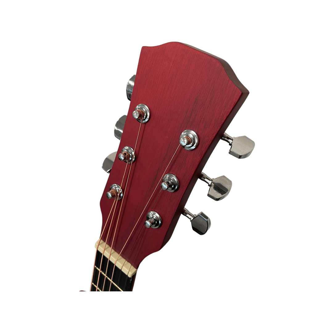 Red Acoustic Guitar For Beginners Cutaway Hardwood Finish 38" Inch Full Size Adult Matt Finish Christmas Birthday Gift