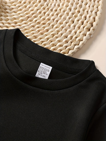 Summer T-Shirt Featuring a 'Stylish Little Girl' Print, a Trendy Black, White, And Pink Breathable Short-Sleeve Top with a Round Neck