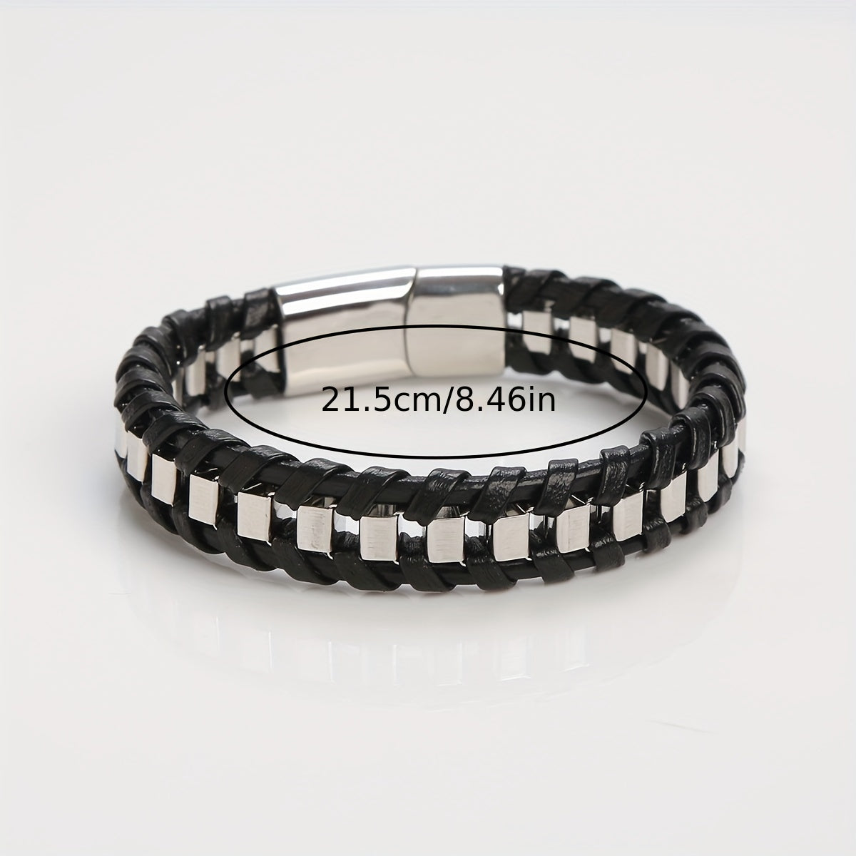 A Leather Braided Bracelet for Men, a Street Motorcycle Fashion Wristband Hand Strap