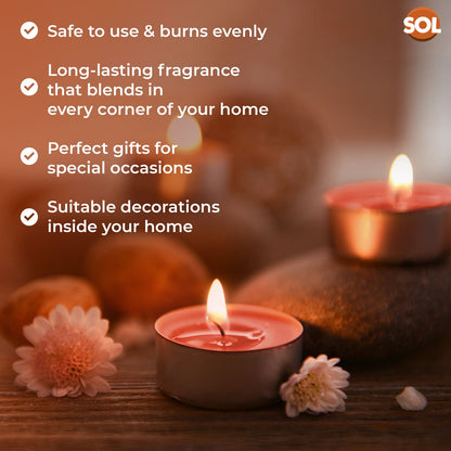 75 Pack Scented Tea Light Candles | Assorted Tealights with 5 Fragrances (Vanilla, Fresh Berries, Peach, Mountain Spring, Lavender) | 4 Hour Burn | Decorative Home & Gift Candle Set