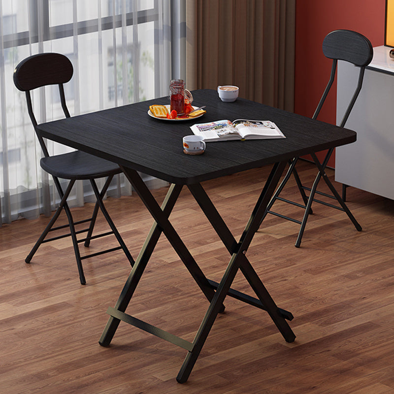 Portable Foldable Dining Table Kitchen Table Space Saving (only table), 70cm Square Small Coffee Table, Outdoor Camping Picnic Garden Home Writing Study Office Bedroom Gaming Table, Black/ White