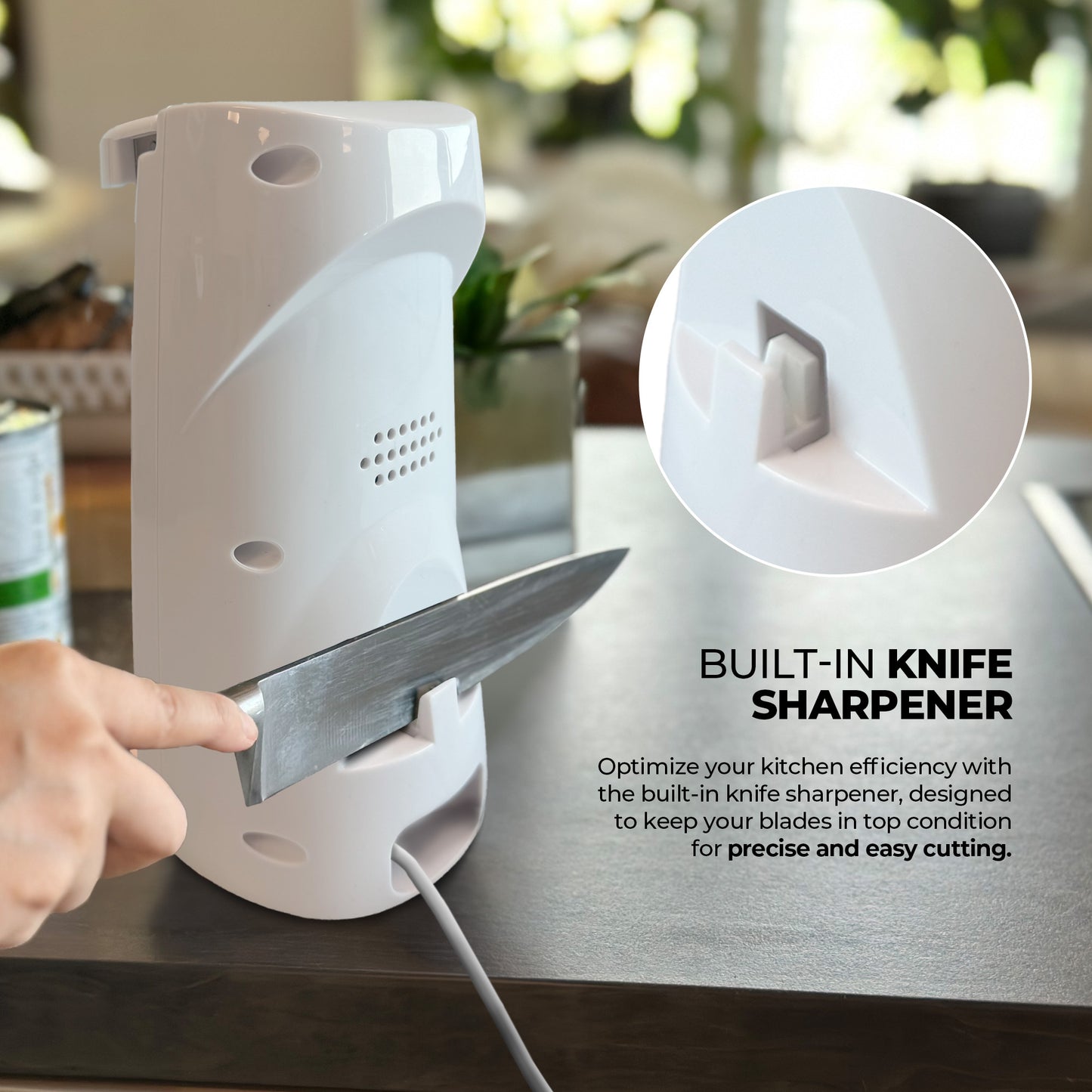 Schallen Electric Can Opener Automatic 3-in-1 Kitchen Appliance with Hands-Free Can Opening, Built-In Bottle Opener & Knife Sharpener | Electric Tin Opener for Easy Opening Cans, Jars, and Bottles | Hidden Power Cord Storage | Stainless Steel Durable Kitc