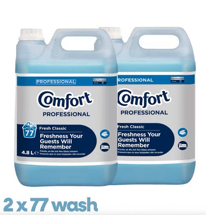 Comfort Professional Fabric Softener Fresh Classic 2 x 4.8L – 154 Washes Bulk Buy Fabric Conditioner | Softens, Protects Colour & Speeds Drying, Ideal for Home & Business Laundry