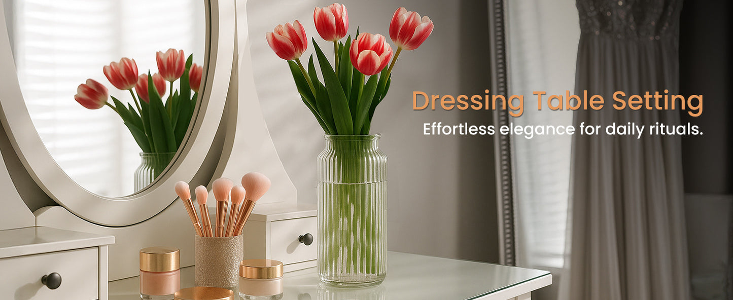 clear glass bud vase set — feature detail 11