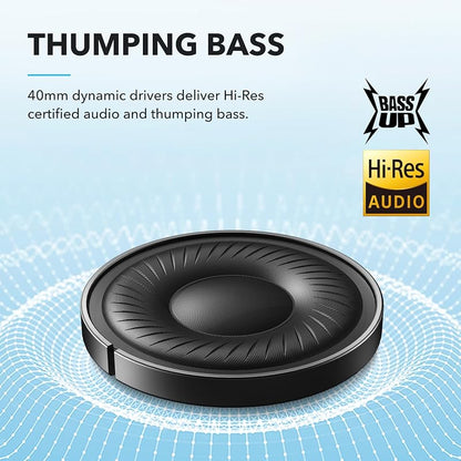 soundcore by Anker Q20i Hybrid Active Noise Cancelling Foldable Headphones, Wireless Over-Ear Bluetooth, 40H Long ANC Playtime, Hi-Res Audio, Big Bass, Customize via an App, Transparency Mode (Renewed)