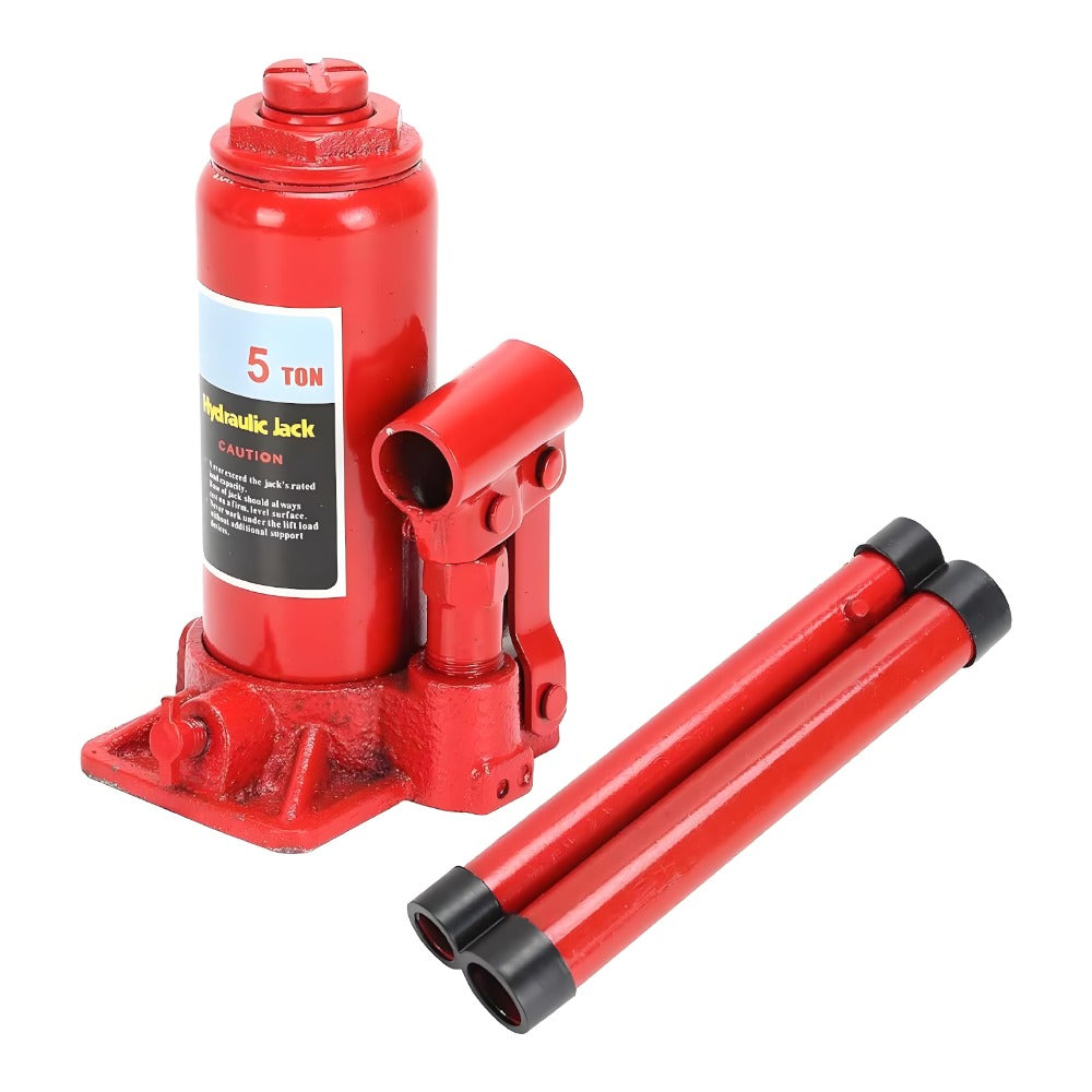 Bottle Hydraulic Jack 5Ton Portable Compact Car Lifter Heavy Hydraulic Lifting Equipment Car Jack Used for Repair and Replacement Compact Low Chassis Car Saloon On Road or in Garage