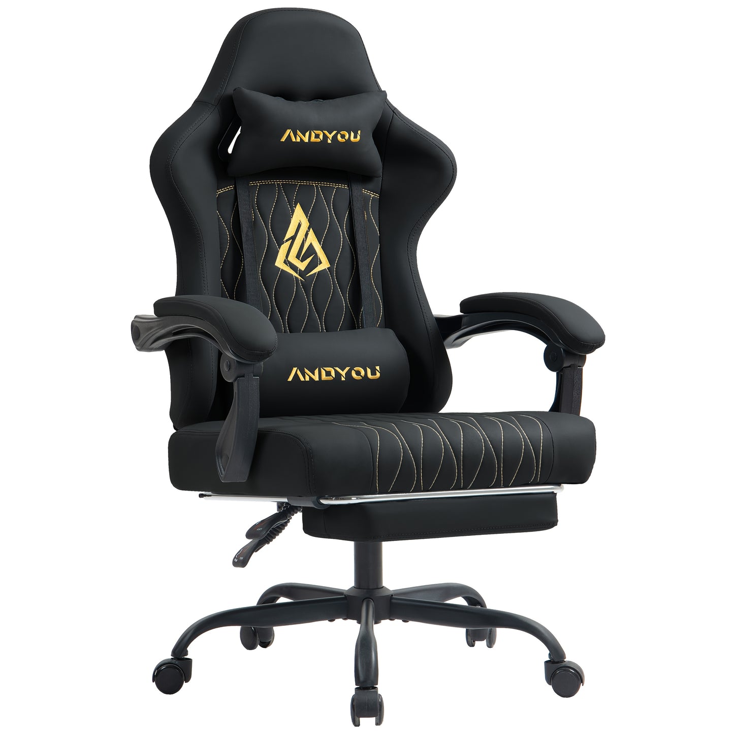 SYMINO Office Chair with Footrest, Ergonomic Office Chair, Adjustable Backrest, Comfortable for Work & Play, Black.