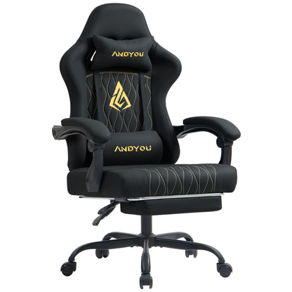 SYMINO Office Chair with Footrest, Ergonomic Office Chair, Adjustable Backrest, Comfortable for Work & Play, Black.