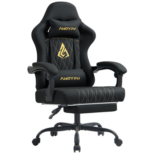 SYMINO Office Chair with Footrest, Ergonomic Office Chair, Adjustable Backrest, Comfortable for Work & Play, Black.