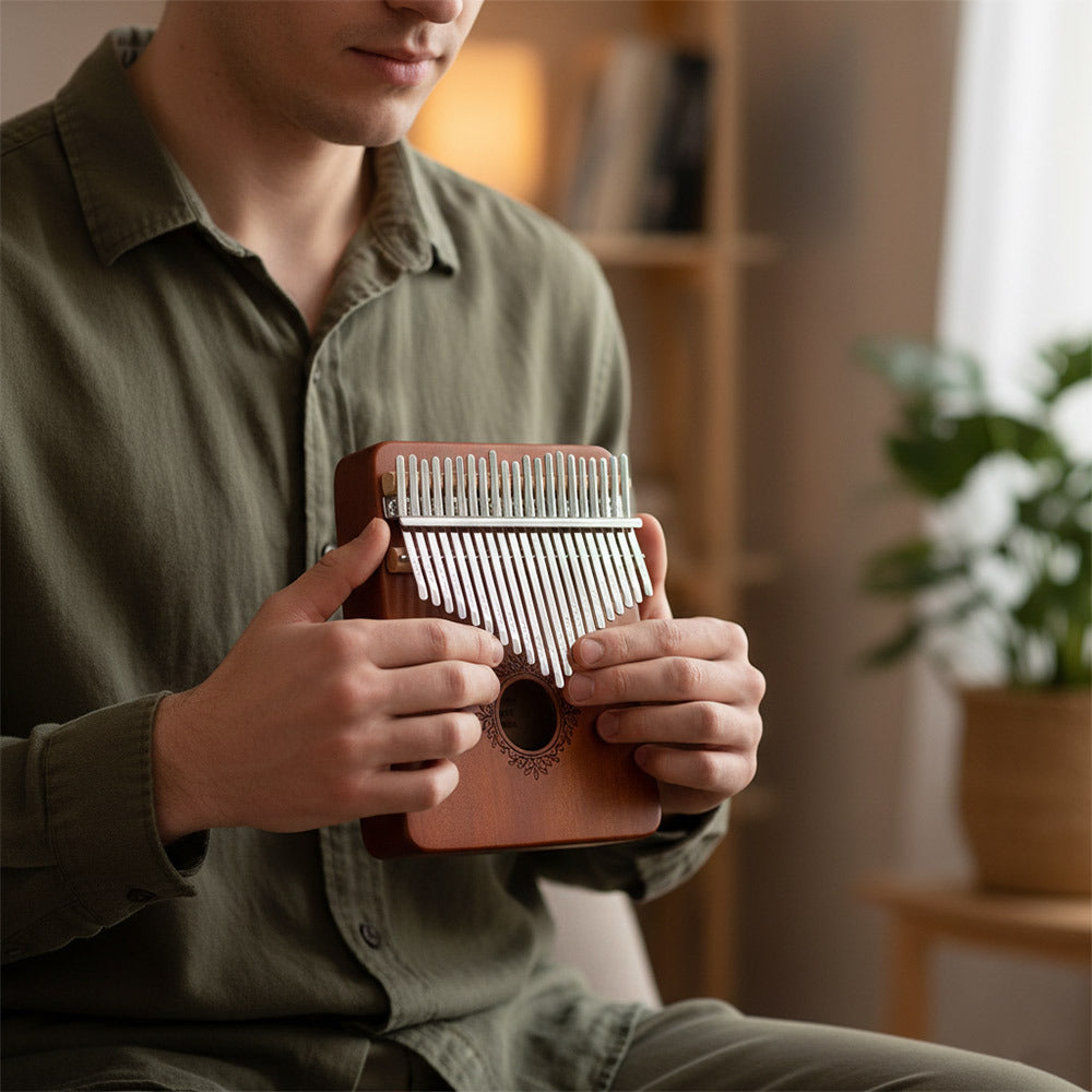 21 Keys Thumb Piano Kalimba with Tuning Hammer & Accessories - Portable Acoustic Musical Instrument for Beginners, Includes Storage Bag, Durable Wooden Construction, Perfect Holiday Gift, Musical Instruments, Anxiety & Stress Relief Instrument