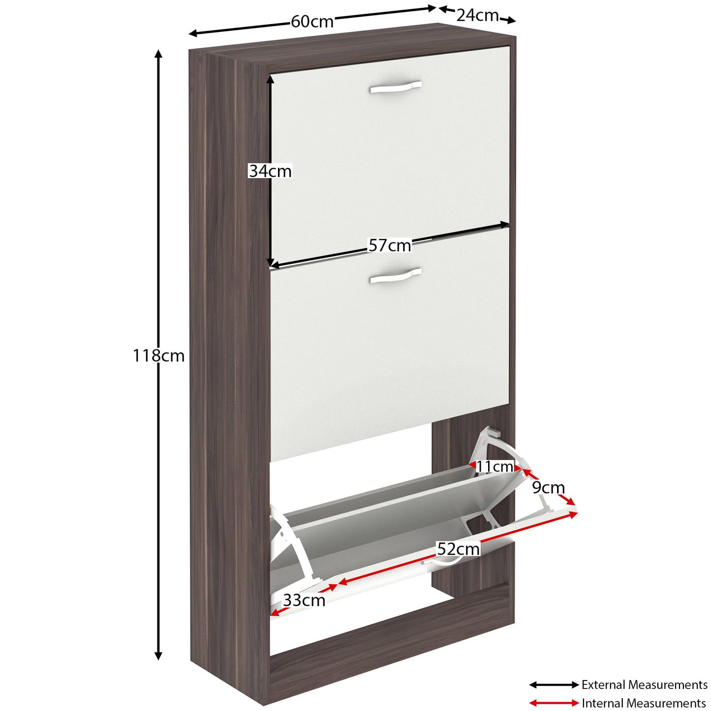 Vida Designs 3 Drawer Shoe Cabinet Shoe Rack Hallway Shoe Storage Cupboard