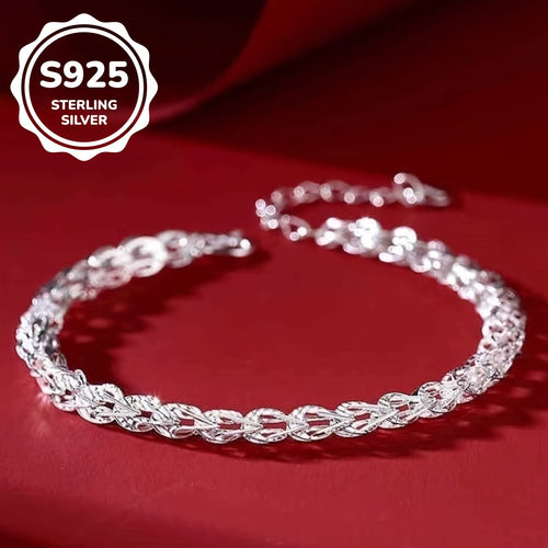 925 Sterling Silver Bracelet Phoenix Tail Simple Minimalist Female Jewelry Silver Color Bracelet