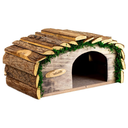 Woodside Hedgehog House with Bark Roof – Wildlife Shelter & Garden Habitat