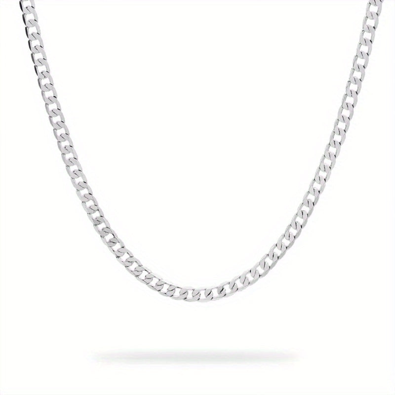 925 Sterling Silver 5mm Cuban Necklace, 20 Inches, 22 Inches, 24 Inches- Stylish And Durable Design- Perfect Anniversary And Birthday Gift for Men, Wives, Girlfriends, Mothers, DaughtersComes with A Beautiful Gift Box!