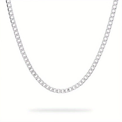 925 Sterling Silver 5mm Cuban Necklace, 20 Inches, 22 Inches, 24 Inches- Stylish And Durable Design- Perfect Anniversary And Birthday Gift for Men, Wives, Girlfriends, Mothers, DaughtersComes with A Beautiful Gift Box!