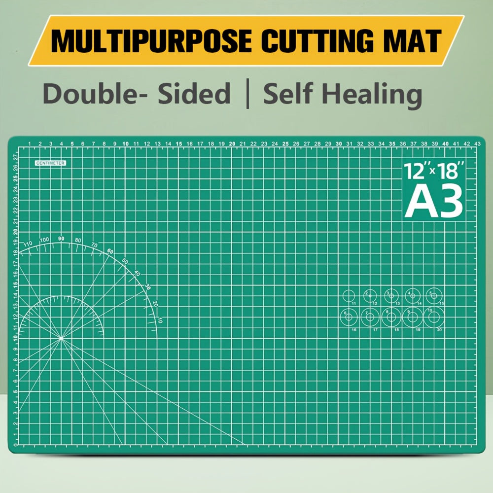 1pc Large A3 Double-Sided Self-Healing Cutting Mat with Self-Healing - Heavy-Duty Thick Table Mat Suitable for Drawing, Carving, DIY Crafts, Paper Cutting & Model Making - Ideal for Artists, Hobbyists & Professional Workshops