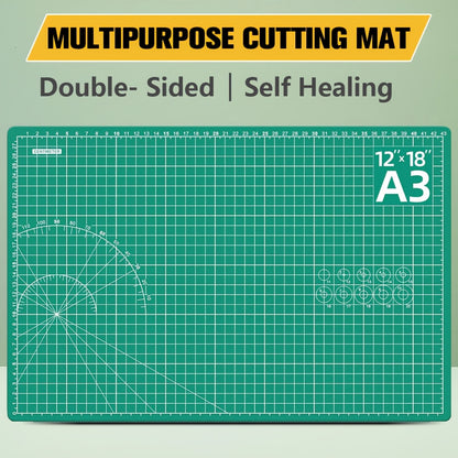1pc Large A3 Double-Sided Self-Healing Cutting Mat with Self-Healing - Heavy-Duty Thick Table Mat Suitable for Drawing, Carving, DIY Crafts, Paper Cutting & Model Making - Ideal for Artists, Hobbyists & Professional Workshops