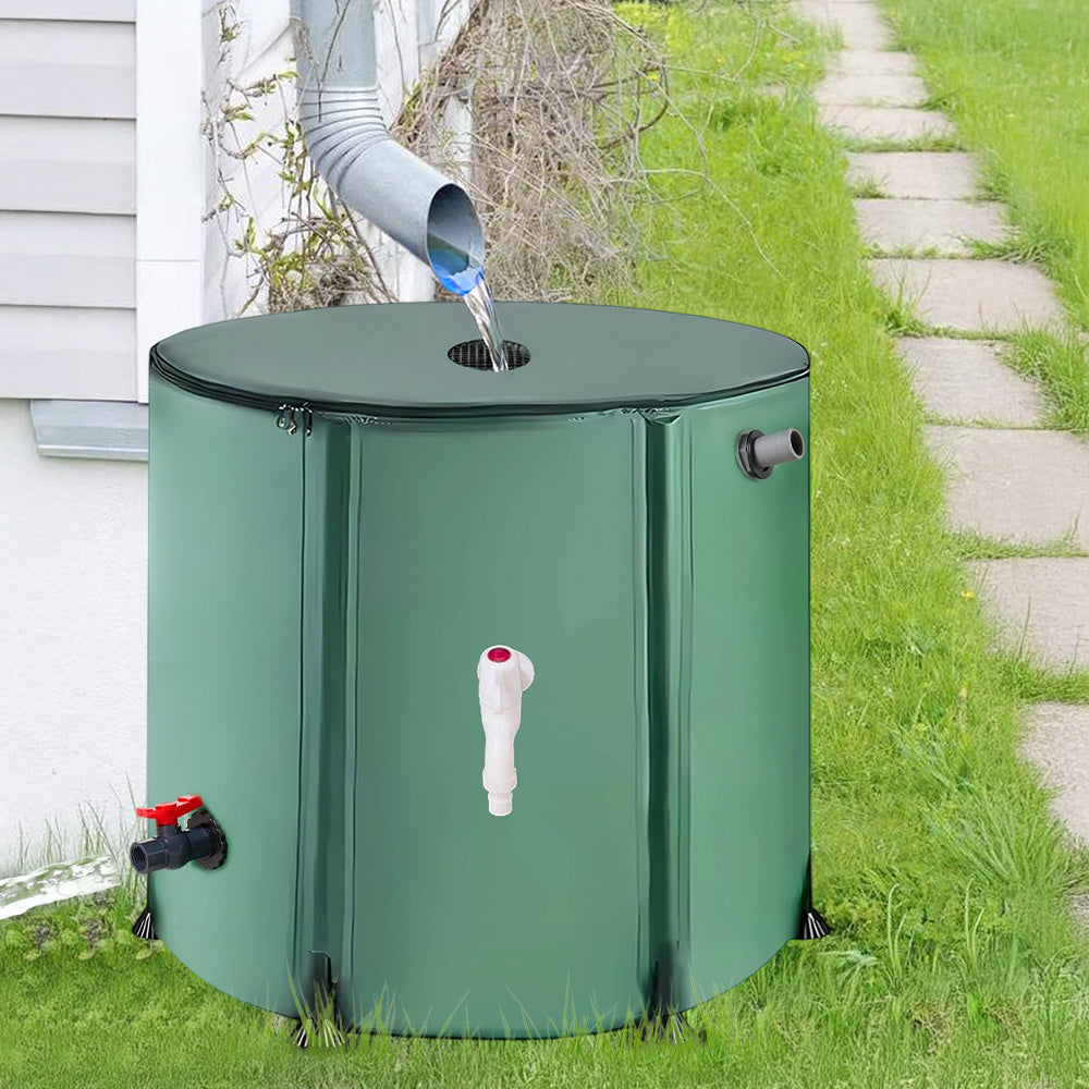 Rainwater Collection Tank 50L 100L 160L 200L – Portable Outdoor Water Butt with Filter Net & Overflow Device, Eco-Friendly Garden Rainwater Harvesting System UK