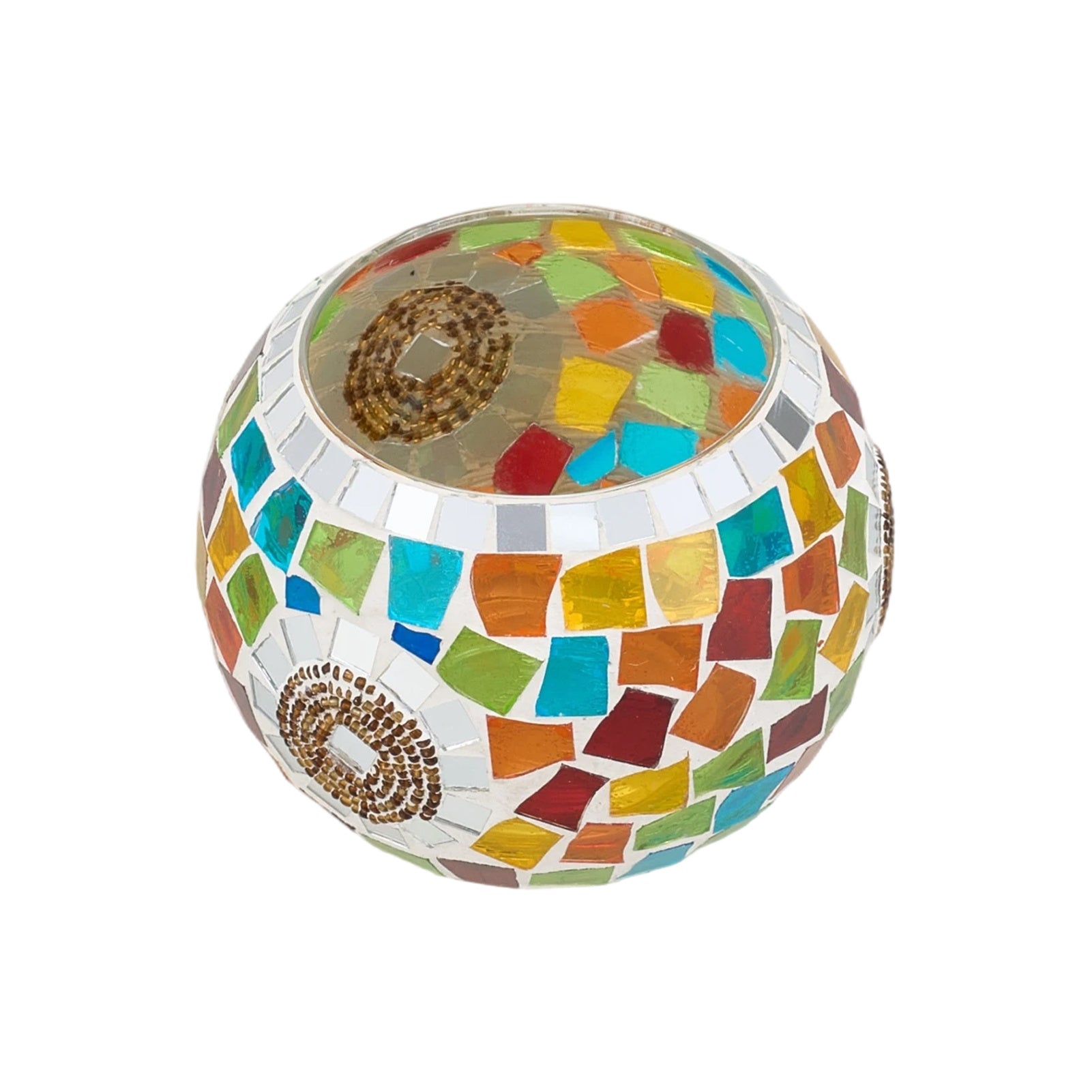 Mosaic Glass Tealight Holders – Three-Piece Set