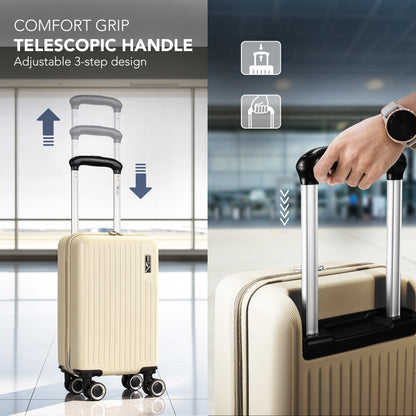 LUGG - Vacay 40cm Suitcase - 40x30x20cm without wheels - Ryanair Compatible - Underseat Size - Hard Shell ABS with Smooth 360° Wheels & Removable Wheels