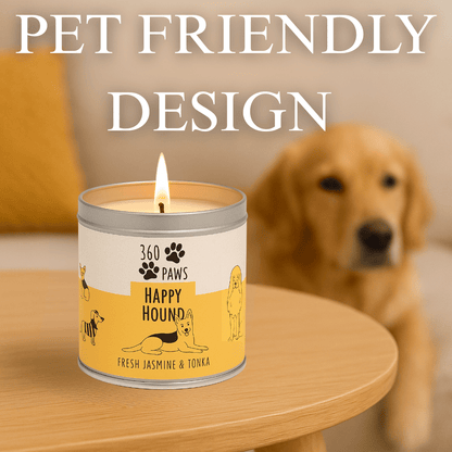 Happy Hound Candle – Fresh Jasmine & Tonka | Odor-Neutralizing Long-Lasting Pet-Friendly Candle | 50-Hour Burn Time AromaGuard Scented Candle for Home