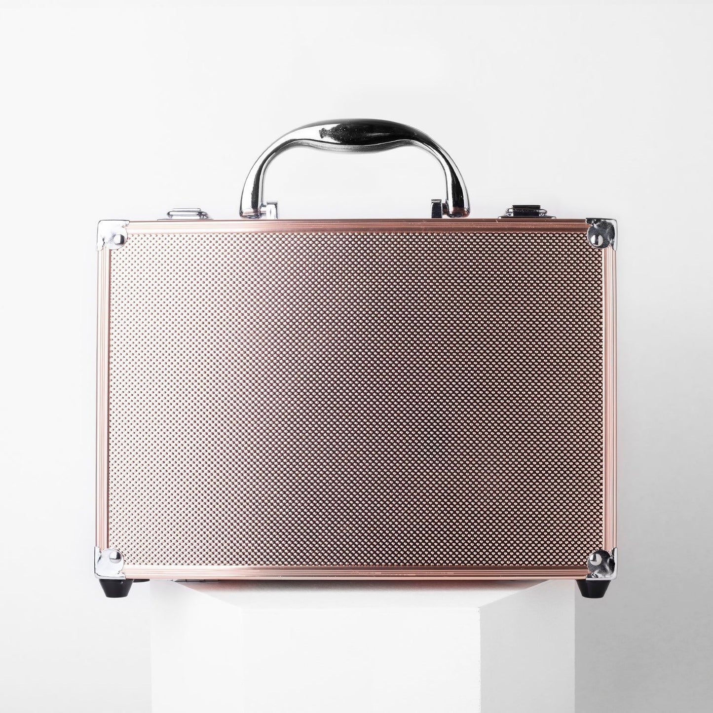 80-Piece Dawn to Dusk Makeup Large Storage Vanity Case Set, Rose Gold Beauty Kit