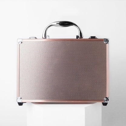 80-Piece Dawn to Dusk Makeup Large Storage Vanity Case Set, Rose Gold Beauty Kit