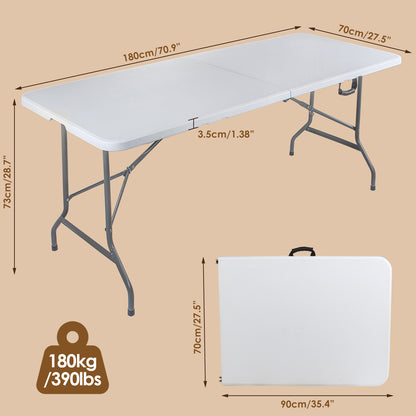 6ft Folding Trestle Table Heavy Duty Trestle Picnic Garden Table Outdoor Indoor Wedding Desk Portable