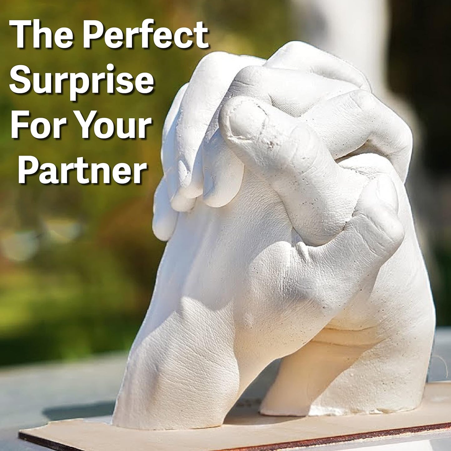 Hand Moulding kit Couples Holding Hands 3D Keepsake Hand Casting kit Unique Personalised Couple Gifts for Her & Him Adults Anniversary, Wedding, Birthday
