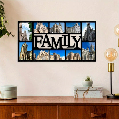 Multi Aperture Photo Picture Frame 74X38cm 3D Wall Mount Memories Picture Frame Multi Picture Frame Collage Aperture Decor for Family Bedroom Kitchen Dining Room