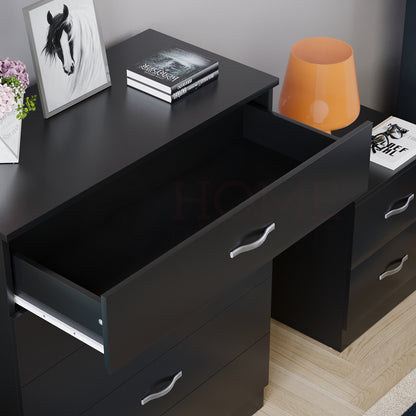 Chest of Drawers, 5 Drawers Chest of Drawers Dresser With Metal Handles and Runners Unique Anti-Bowing Drawer Support Spacious Bedroom Furniture, Available in White, Black, Grey, Pine Storage Furniture