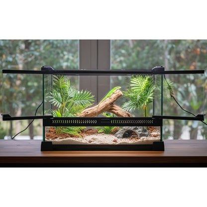Glass Reptile Terrarium Insect Breeding Tank Vivarium Habitats for Lizards, Horned Frogs, Snakes, Spiders Reptile Glass Terrarium Tank Amphibians Box (Horizontal)