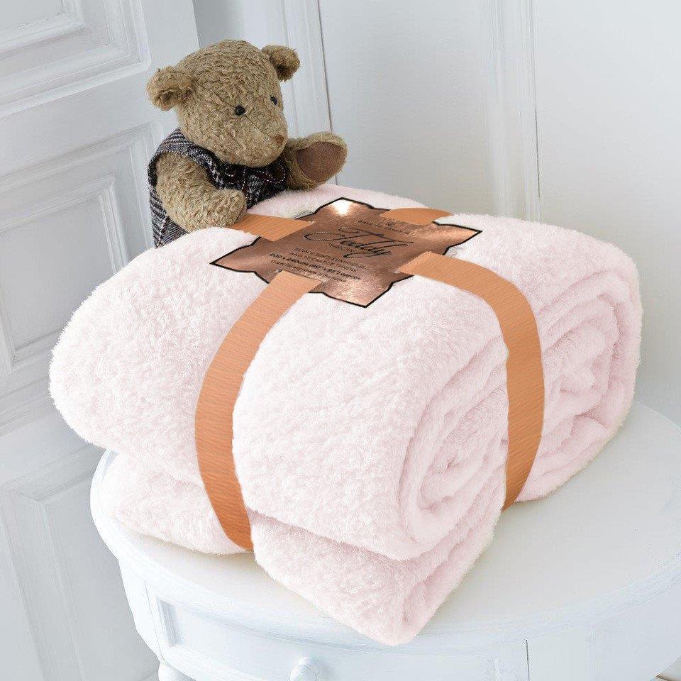TEXTILE XPERT Teddy Fleece Throw – Colour & Size Options