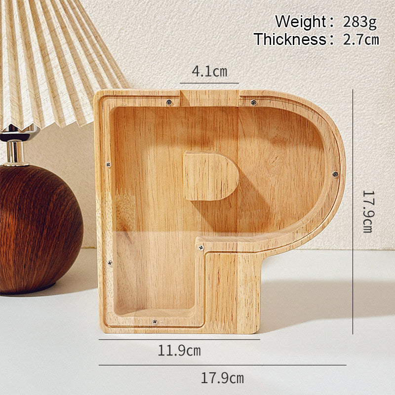 1 unique 18cm*18cm wooden letter jar - 26 creative A-Z letter storage containers, transparent design, birthday gift idea, home decoration, best friend gift, and functional holiday present.