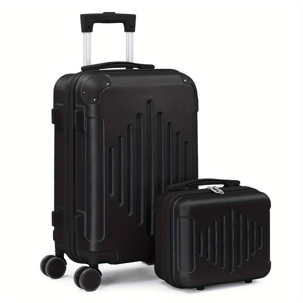 2-Piece Hard Shell Spinner Suitcase Set 20" & 12" – Lightweight Portable Travel Luggage with 360° Spinner Wheels, Cabin & Personal Item Size | Free UK Delivery