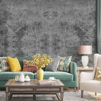 5mx60cm Grey Self Adhesive Wallpaper 60x500cm Concrete Effect Sticky Back Plastic Industrial Cement Vinyl Wrap Peel and Stick Kitchen Worktop Covering Sticky Back Plastic Furniture Sticker