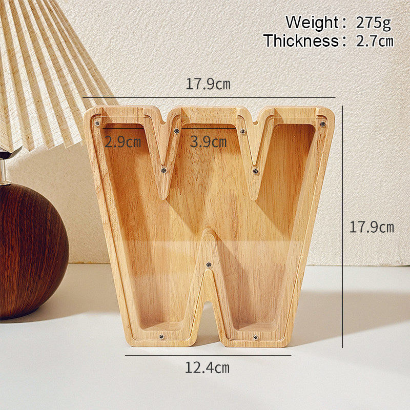 1 unique 18cm*18cm wooden letter jar - 26 creative A-Z letter storage containers, transparent design, birthday gift idea, home decoration, best friend gift, and functional holiday present.
